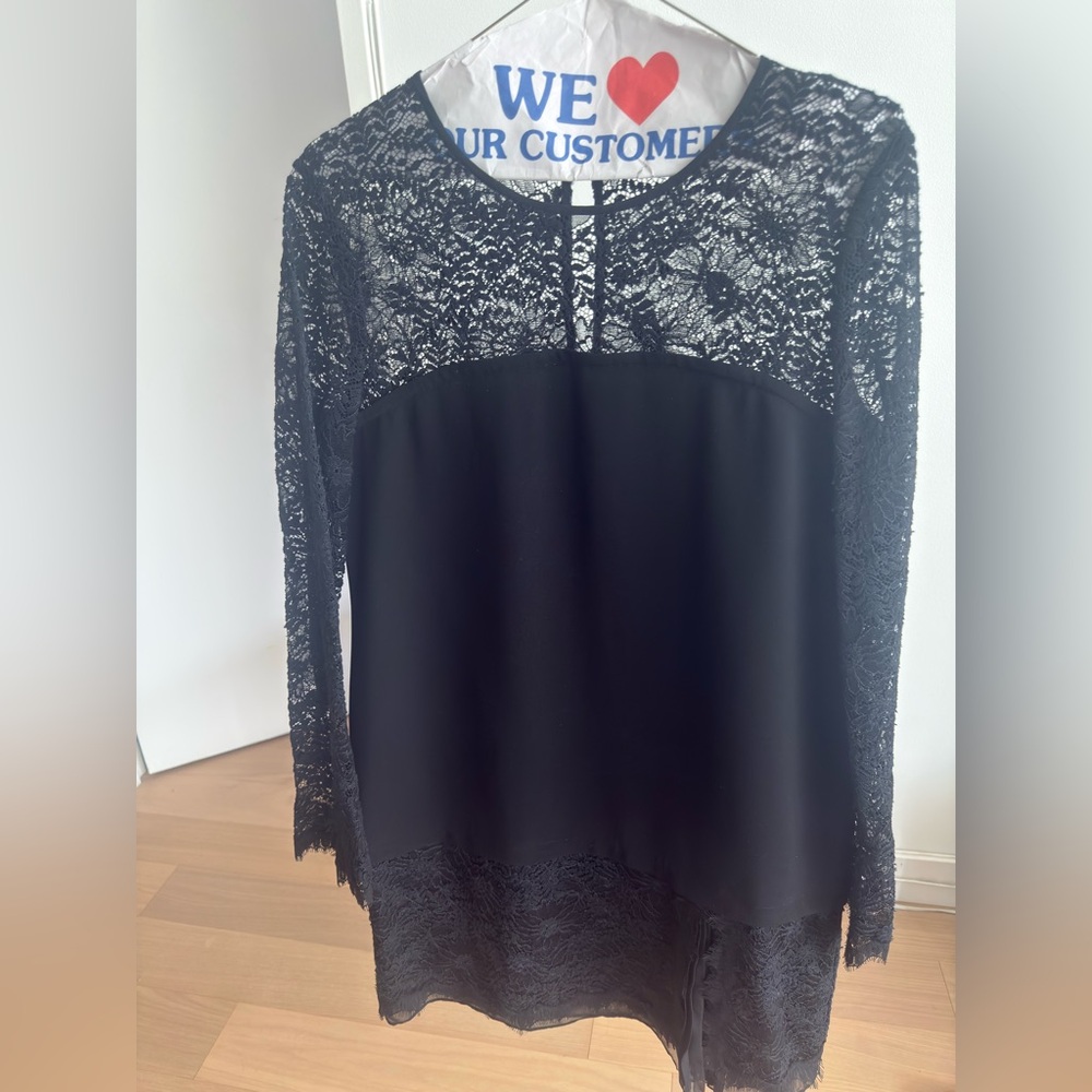 DVF dress sz 4 worn once black lbd lace
